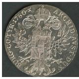 1780 Austria 1 Thaler .833 Silver 0.9 ozt TW