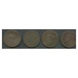 4- 1820/19 Coronet Head Large Cents