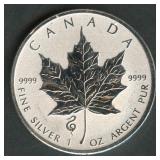 2013 Canada $5 Maple Leaf .999 Silver Rd. 1 ozt