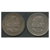 2- 1893 Columbian Expo Commem Silver Halves