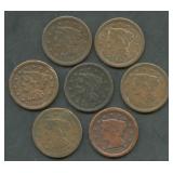7- Mixed Braided Hair Large Cents 1850-1852