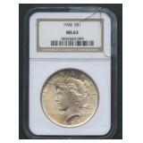 1924 Peace Silver Dollar NGC MS 63