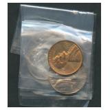 1955 5-Coin Proof Set in Individual Cello Wraps