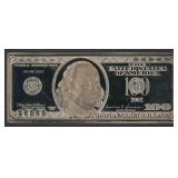 2002 $100 Note Franklin Silver Proof .999 1 ozt