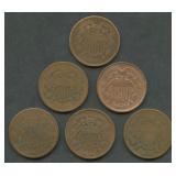 6- 1864 and 1865 Two-Cent Pieces
