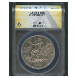 1875-S Trade Silver Dollar ANACS EF40 Details