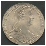 1780 Austria 1 Thaler .833 Silver 0.9 ozt TW