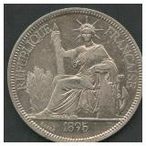 1895A French Indo-China 1 Piastre .900 Silver 27g