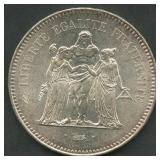 1974 France Hercules 50 Francs .900 Silver 30g