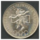 1968 Mexico Olympics 25 Pesos .720 Silver 22.5 g