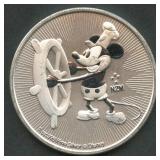 2017 Niue $2 Mickey Mouse .999 Silver Rd 1 ozt