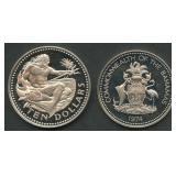 (2.18 ozt TW) 2- Mixed Foreign Coins .925 Silver