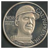 1991 Cal Ripken Jr. .999 Silver Round 1 ozt