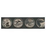 4 Silver Reverse Proof Washington Quarters