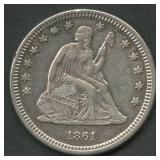 1861 Seated Liberty Quarter