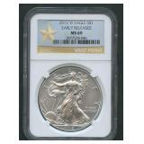 2012-W ASE Silver Eagle NGC MS 69