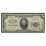 1929 $20 National Bank Note Ty1 Wernersville PA