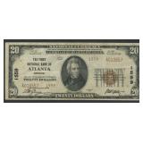 1929 $20 National Bank Note Ty2 Atlanta, GA