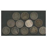 12 Seated Liberty Dimes