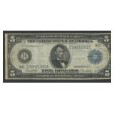 1914 $5 Federal Res Note Philadelphia FR-855