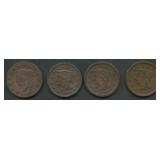 4- Mixed Large Cents 1825-1852