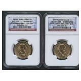 2- 2007-P Presidential $1 NGC Error Brilliant UNC