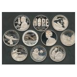 10 Silver .999 Silver Washington Silver Quarters