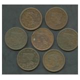 7- 1842 and 1843 Braided Hair Large Cents