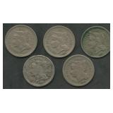 5 Three Cent Nickels