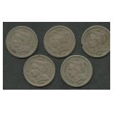 5 Three Cent Nickels