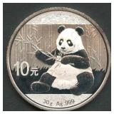 2017 China 10 Yn Panda .999 Silver 30 Grams