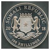 2018 Soamlia 100 Sch. Elephant .999 Silver 1 ozt