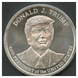 Donald J Trump 45th .999 Silver Round 1 ozt