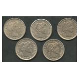 5 Higher Grade Barber Head Dimes