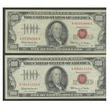 2- 1966 $100 Legal Tender Notes FR-1550