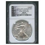 2011 ASE Silver Eagle 25th Anniv NGC MS 69