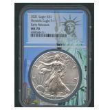 2021 ASE T-1 Heraldic Silver Eagle NGC MS 70