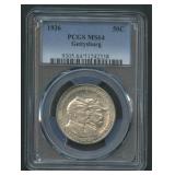 1936 Gettysburg Commem Silver Half PCGS MS64