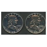 1962 and 1963 Proof Franklin Half Dollars
