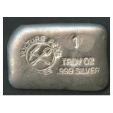 Vulture Peak Mines .999 Silver Poured Bar 1 ozt