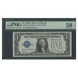 1928B $1 Silver Certificate PMG Choice AU 58 EPQ