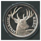Whitetail Deer .999 Silver Round 1 ozt