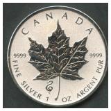 2013 Canada $5 Maple Leaf .999 Silver 1 ozt