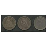 3- Mixed Seated Liberty Dimes