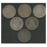 6- Mixed Seated Liberty Dimes