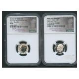 2- March of Dimes Set 2015 Dimes NGC Graded