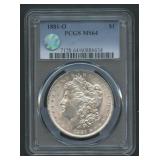 1881-O Morgan Silver Dollar PCGS MS 64