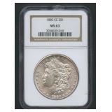 1880-CC Morgan Silver Dollar NGC MS 63