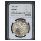 1881-S Morgan Silver Dollar NGC MS66+