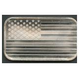 American Flag .999 Silver Bar 1 ozt